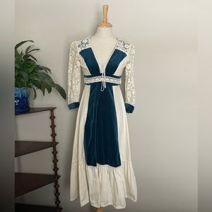 Gunne Sax Jessica McClintock Vintage Prairie Cottagecore Lace Dress